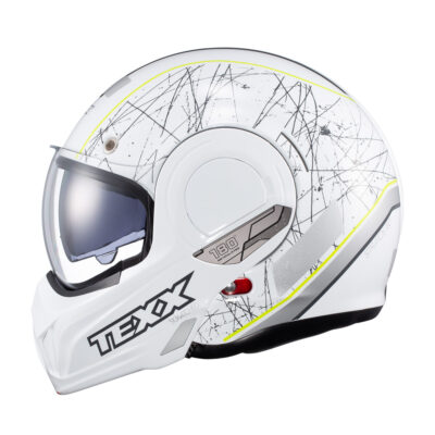 Capacete Texx Stratos 180 Scratched Branco Artuculado 180º