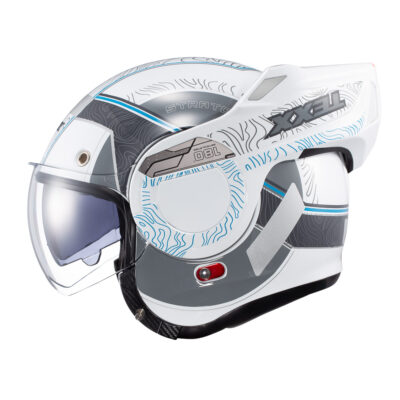 Capacete Texx Stratos 180 Topographic Branco Abre 180º