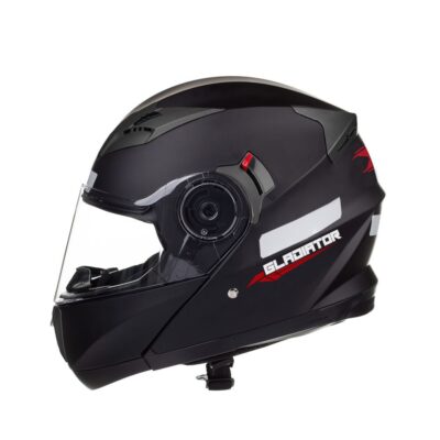 Capacete Texx Gladiator Preto Fosco Escamoteável c/ Viseira