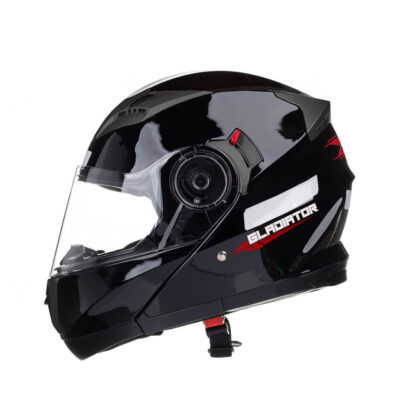 Capacete Texx Gladiator Preto Escamoteável C/ Viseira Solar