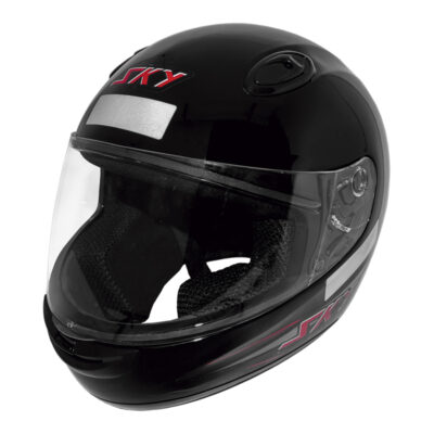 Capacete Sky Nimbus Preto Brilho Transf. Verm / Cinza Moto