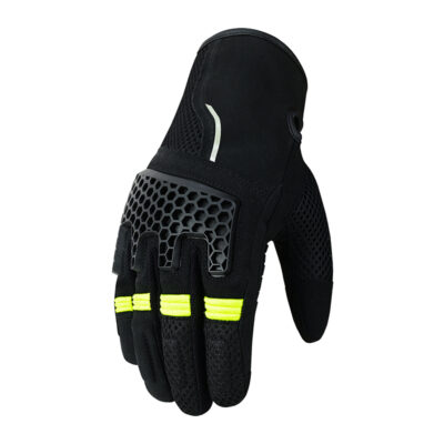 Luva Helt HT-01 Neon Proteção Toutch Moto Ventilada + Grip
